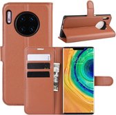 Voor Huawei Mate 30 Pro Litchi Texture Horizontale Flip Leren Case met Portemonnee & Houder & Kaartsleuven (Bruin)