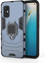 Voor Vivo V17 (India) schokbestendige pc + TPU beschermhoes met magnetische ringhouder (marineblauw)