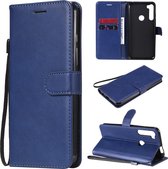 Voor Motorola Moto One Fuson Plus Effen Kleur Horizontale Flip Beschermende Leren Case met Houder & Kaartsleuven & Portemonnee & Fotolijst & Lanyard (Blauw)