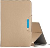 Voor 7 inch universele effen kleur horizontale flip lederen tas met kaartsleuven & houder & portemonnee (goud)