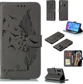 Veerpatroon Litchi Textuur Horizontale Flip Leren Case met Portemonnee & Houder & Kaartsleuven Voor Huawei Honor 10i / P Smart + 2019 / Honor 20i / Honor 10 Lite (Grijs)