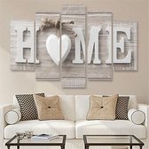 5 STKS Canvas Afdrukken Liefde HOME Frameloze Wall Art Pictures voor Thuis Woonkamer Slaapkamer Decoratie, Maat: 30x50cm x2,30x70cm x2,30x90cm x1