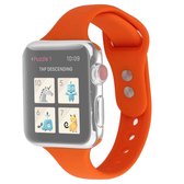 Voor Apple Watch Series 6 & SE & 5 & 4 40 mm / 3 & 2 & 1 38 mm dunne siliconen dubbele gesp vervangende polsband (abrikoos oranje)