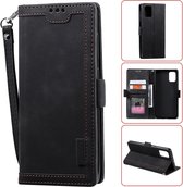 Voor Samsung Galaxy S20 FE Retro splicing horizontale flip lederen tas met kaartsleuven & houder & portemonnee (zwart)