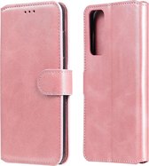 Voor Huawei P Smart 2021 Klassieke Kalfsstructuur PU + TPU Horizontale Flip Leren Case, met Houder & Kaartsleuven & Portemonnee (Rose Goud)