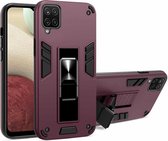 Voor Samsung Galaxy S20 FE 2 in 1 PC + TPU schokbestendige beschermhoes met onzichtbare houder (wijnrood)