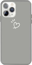 Voor iPhone 11 Pro Max Three Dots Love-heart Pattern Colorful Frosted TPU telefoon beschermhoes (grijs)