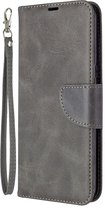 LG K61 Hoesje - Mobigear - Excellent Serie - Kunstlederen Bookcase - Grijs - Hoesje Geschikt Voor LG K61