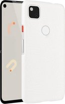 Google Pixel 4a Hoesje - Mobigear - Croco Serie - Hard Kunststof Backcover - Wit - Hoesje Geschikt Voor Google Pixel 4a