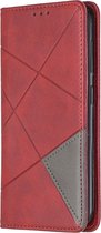 Nokia 4.2 Hoesje - Mobigear - Rhombus Slim Serie - Kunstlederen Bookcase - Rood - Hoesje Geschikt Voor Nokia 4.2
