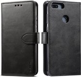 Voor Huawei P Smart GUSSIM zakelijke stijl horizontale flip lederen tas met houder & kaartsleuven & portemonnee (zwart)