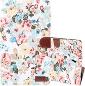Dibase Flower Pattern Horizontal Flip PU Leather Case voor Galaxy Tab A 10.5 / T590, met houder en kaartsleuf (wit)