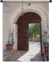 Wandkleed Zakhyntos - De oude ingang van het Anafonitria klooster op Zakynthos Wandkleed katoen 120x160 cm - Wandtapijt met foto XXL / Groot formaat!
