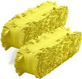 Set van 3x stuks feest/verjaardag versiering slingers geel 24 meter crepe papier - Feestartikelen