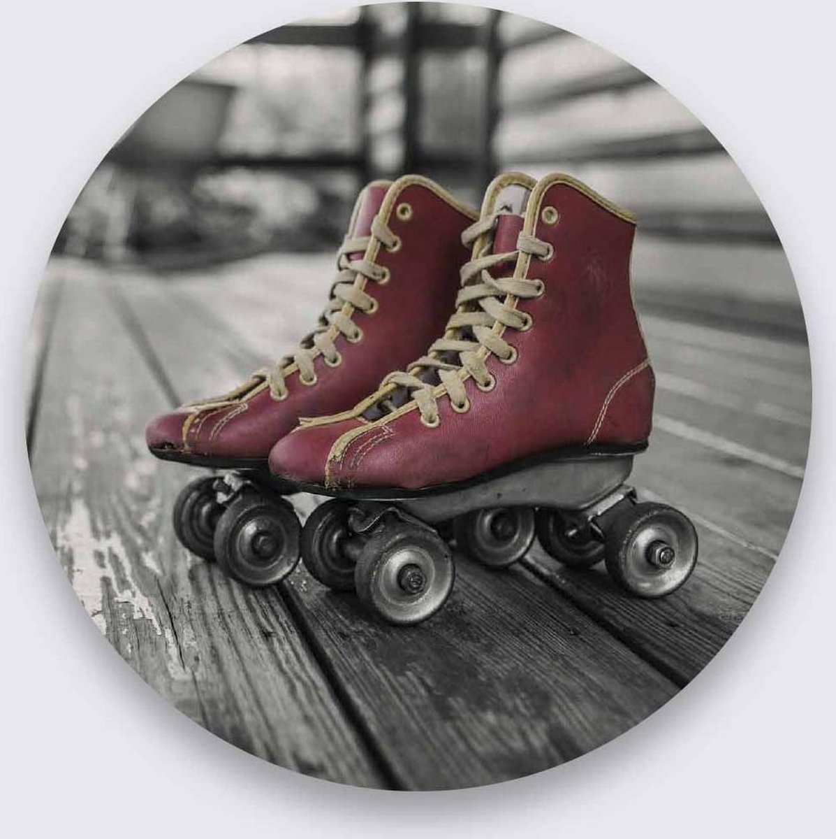 Schilderij - rolschaatsen - Collectie Moves - Pure Metal - 30x30cm