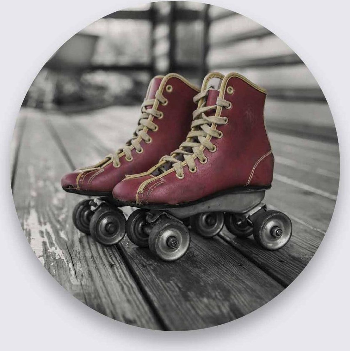 Schilderij - rolschaatsen - Collectie Moves - Pure Metal - 70x70cm