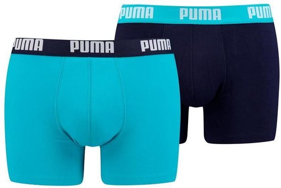 Puma Basic Boxer heren (2-pack) - aqua en blauw - Maat: XXL
