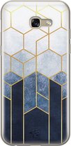 Samsung Galaxy A5 2017 siliconen hoesje - Geometrisch fade art - Soft Case Telefoonhoesje - Blauw - Print