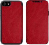 iPhone SE 2020 Bookcase Hoesje - Leer - Siliconen - Book Case - Flip Cover - Apple iPhone SE 2020 - Rood