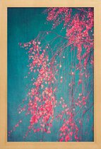 JUNIQE - Poster met houten lijst Whispers Of Pink -13x18 /Blauw & Roze