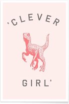 JUNIQE - Poster Clever Girl -30x45 /Roze