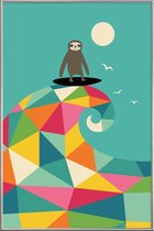 JUNIQE - Poster met kunststof lijst Surf Up -20x30 /Kleurrijk