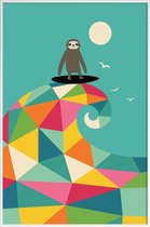 JUNIQE - Poster in kunststof lijst Surf Up -60x90 /Kleurrijk