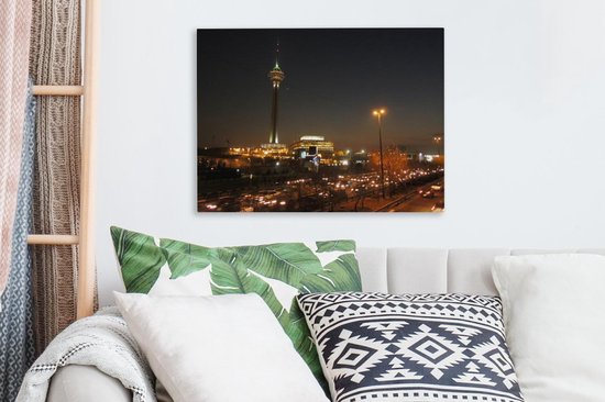 Téhéran est merveilleusement éclairé le soir Toile 40x30 cm - petit - Tirage photo sur toile (Décoration murale salon / chambre)