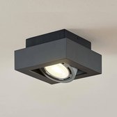 Arcchio - LED plafondlamp - 1licht - aluminium, metaal - H: 9 cm - GU10 - donkergrijs - Inclusief lichtbron
