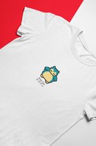 Snorlax Pixel Art Wit T-Shirt - Kawaii Anime Merchandise - Pokemon - Unisex Maat L