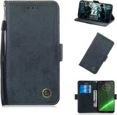 Multifunctionele horizontale flip retro lederen tas met kaartsleuf en houder voor Motorola G7 Power (zwart)