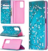 Voor Xiaomi Mi 10T / 10 Pro Gekleurd tekeningpatroon Onzichtbaar Magnetisch Horizontaal Flip PU-lederen hoes met houder & kaartsleuven & portemonnee (Pruimenbloesem)