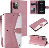 Stiksels Kalfsstructuur Horizontale Flip Leren Case met Houder & Kaartsleuven & Portemonnee Voor iPhone 12/12 Pro (Rose Goud)