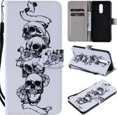 Voor LG Stylo 5 Geschilderd Patroon Horizontale Flip Leren Case, met Portemonnee & Houder & Kaartsleuven & Lanyard (Schedel)