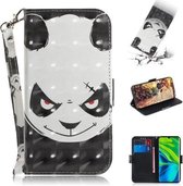 Voor Xiaomi Mi Note 10 3D Schilderen Horizontale Flip Leren Case met Houder & Kaartsleuf & Portemonnee & Lanyard (Angry Bear)