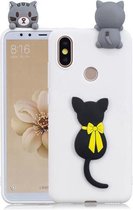Voor Xiaomi Mi 6X / A2 3D Cartoon patroon schokbestendig TPU beschermhoes (kleine zwarte kat)