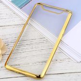 Voor Samsung Galaxy A80 ultradunne beplating TPU beschermende zachte hoes (goud)