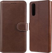 Voor Sony Xperia 10 II klassieke kalfsstructuur PU + TPU horizontale flip lederen tas, met houder en kaartsleuven en portemonnee (bruin)