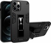 2-in-1 pc + TPU schokbestendige beschermhoes met onzichtbare houder voor iPhone 12 Pro Max (zwart)