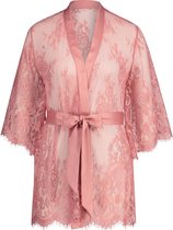 Hunkemöller Dames Nachtmode Kimono Lace Isabelle  - Roze - maat XXS/XXS