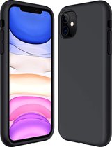 Ceezs telefoonhoesje geschikt voor Apple iPhone 11 hoesje siliconen - backcover - optimale bescherming - zwart + glazen Screenprotector