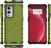 Voor OnePlus 9 Pro schokbestendig honingraat pc + TPU-hoesje (groen)