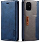 Voor iPhone 11 LC.IMEEKE LC-001-serie PU + TPU kleuraanpassing Frosted horizontale flip lederen tas met houder en kaartsleuf (blauw)