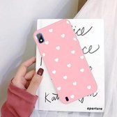 Voor Galaxy A10 Multi Love Heart Pattern Frosted TPU beschermhoes (roze)