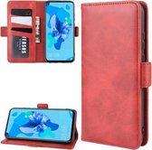 Voor Huawei P20 Lite 2019 / Nova 5i Dubbele Gesp Crazy Horse Zakelijke Mobiele Telefoon Holster met Kaart Portemonnee Beugel Functie (Rood)