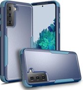 Voor Samsung Galaxy S21 5G TPU + pc schokbestendig beschermhoes (koningsblauw + grijsgroen)