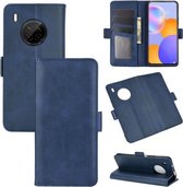 Voor Huawei Y9A / Enjoy 20 Plus 5G Dual-side magnetische gesp Horizontale flip lederen tas met houder & kaartsleuven & portemonnee (donkerblauw)
