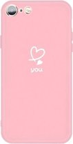 Voor iPhone 6s / 6 Love-heart Letter Pattern Colorful Frosted TPU telefoon beschermhoes (roze)