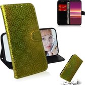 Voor Sony Xperia 5 Effen Kleur Kleurrijke Magnetische Gesp Horizontale Flip PU Lederen Case met Houder & Kaartsleuven & Portemonnee & Lanyard (Geel)