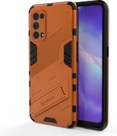 Voor OPPO Reno5 5G Punk Armor 2 in 1 PC + TPU schokbestendig hoesje met onzichtbare houder (oranje)